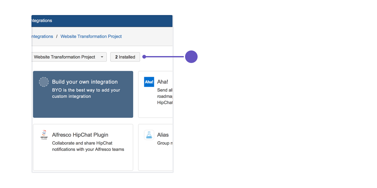 Installed integrations. Installed integrations.
