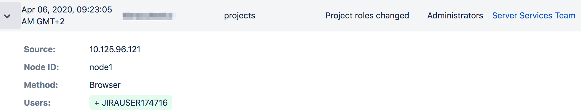 Audit log event. Audit log event.