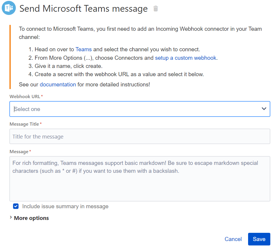 Send Microsoft Teams message Send Microsoft Teams message