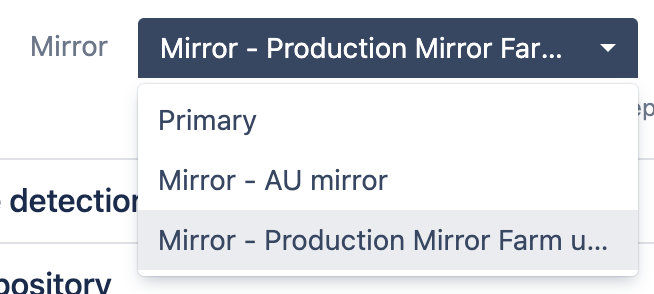 Repository mirror location selection Repository mirror location selection