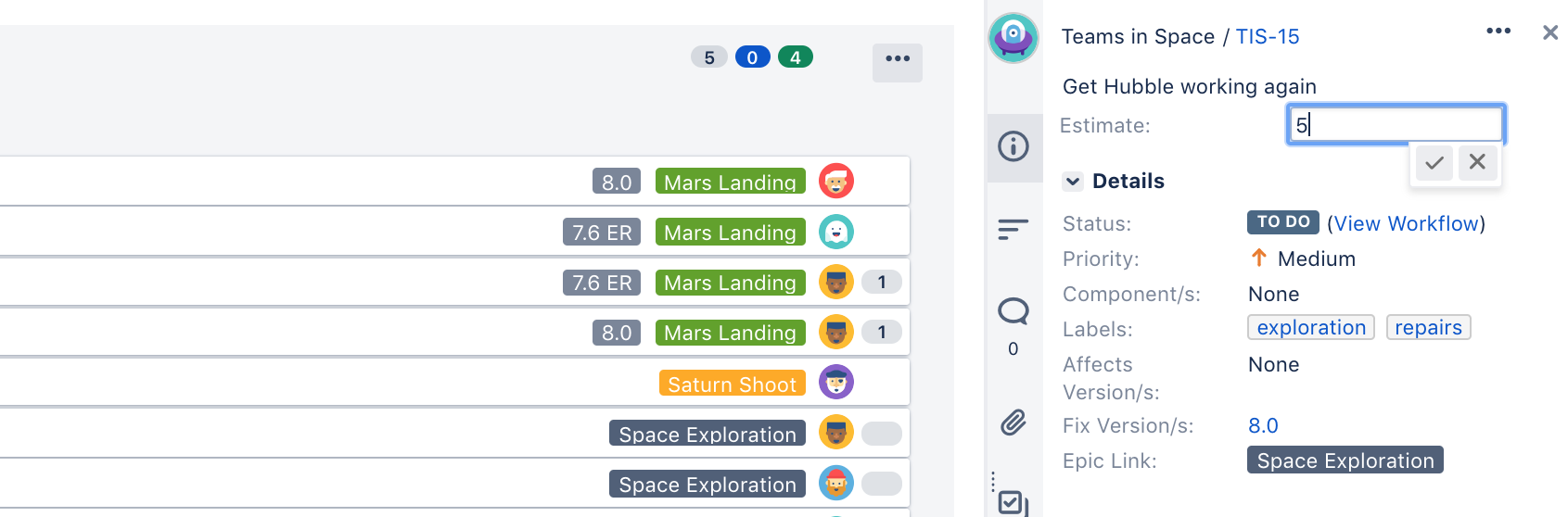Estimate field within an issue. Estimate field within an issue.