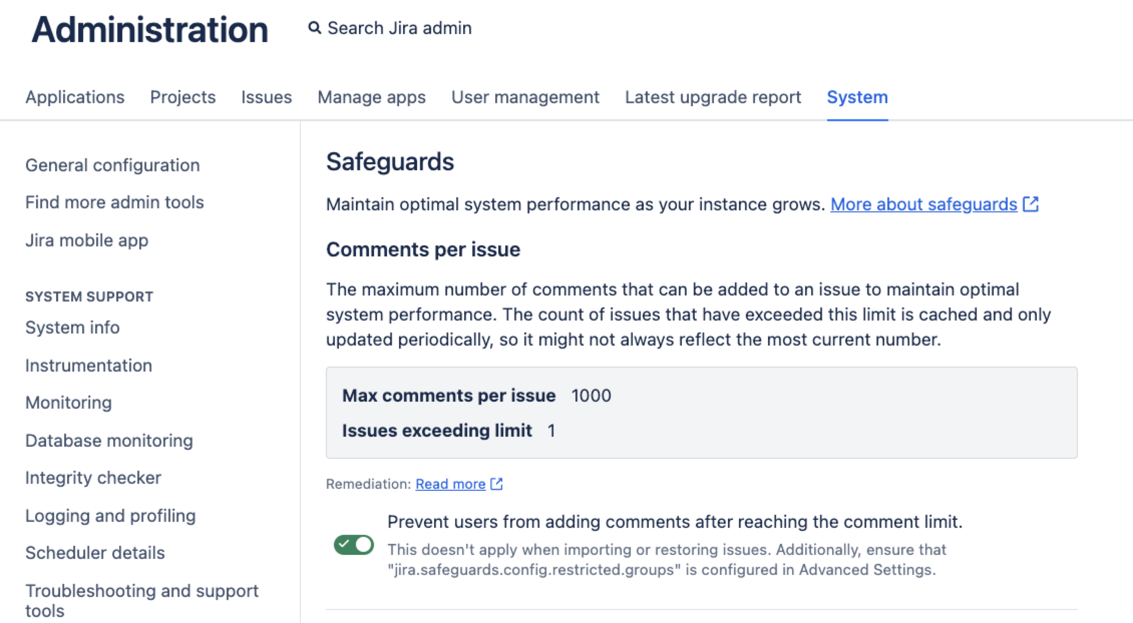 Image of safeguards in Instance optimizer