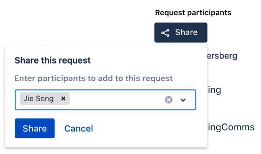 Customer sharing request with other customer Customer sharing request with other customer